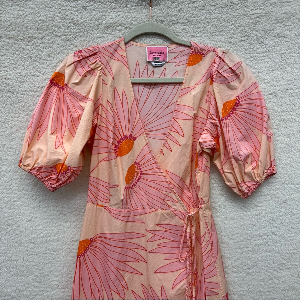 Size 2 - KATE SPADE - Grand Daisy Wrap Dress Rent the Runway RTR $378 msrp - Picture 10 of 11